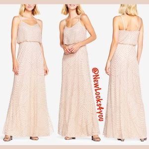 USED Adrianna Papell Embellished Blouson Gown‎ 14